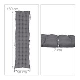 thumbnail of Relaxdays Bankauflage, HBT: 7x180x50 cm, Sitzkissen mit Bändern, für Gartenbank, Paletten, Polyester, Sitzpolster, grau