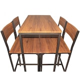 thumbnail of Set Table de bar et 4 tabourets modèle VENICE en noyer brun style moderne par Yelloo