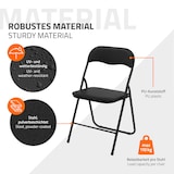 thumbnail of ECD Germany Klappstuhl 4er Set Schwarz, Kunstleder gepolstert, Metallrahmen, platzsparend, belastbar bis 110 kg, wetterfest
