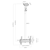 thumbnail of KIMEX - Soporte de techo inclinable para TV 43"-75", Modo Vertical, Altura 175 cm, Negro