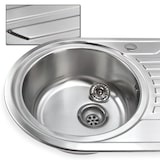 thumbnail of Einbauspülbecken Chrom rund aus Edelstahl mit vorgebohrtem Hahnloch
