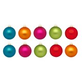 thumbnail of Weihnachtskugeln Glas 4-8cm mit Motiv 40er Set in Kartonbox - bunte Christbaumkugeln - einfarbige und gemusterte Weihnachtsbaumkugeln Mille Fiori Mix