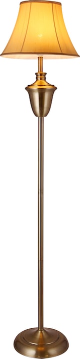 thumbnail of Helloshop26 - Stehlampe Stehleuchte poliertes Kupfer beige Höhe: ca. 157 cm Lampenschirmdurchmesser: 35 cm beige braun weiß 03_0002441