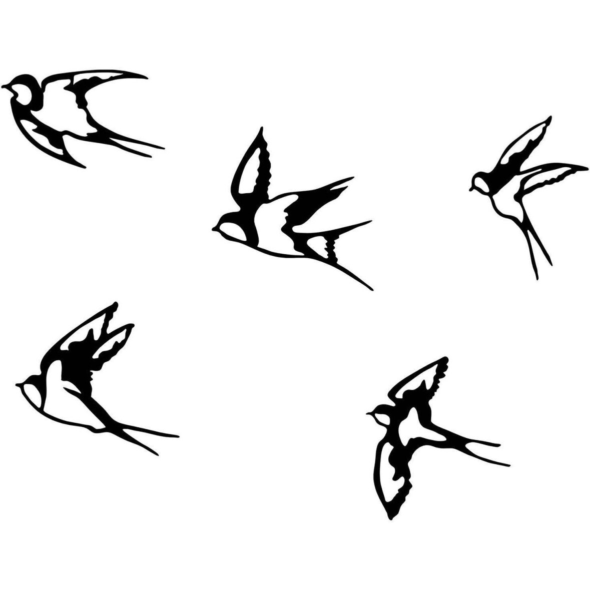 Décoration murale en métal Oiseaux en vol Modèle 2 Hanah Home