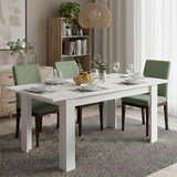thumbnail of Dmora Ausziehbarer Tisch Midland, Ausziehbare Konsole für Esszimmer, Ausziehbarer Küchentisch mit Verlängerung, 140/190x90h78 cm, Weiß