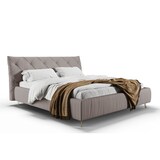 thumbnail of KAWOLA Bett ANNY Polsterbett Kopfteil niedrig Leder grau 140x200cm