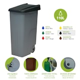 thumbnail of Conteneur à déchets de recyclage fermé 110 litres. Couleur noire.