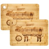 thumbnail of 2 cm Dik: 2x Houten Snijplank met Sapgoot - 33x23 Massief Bamboe Keukenplank Trancheerplank Hout