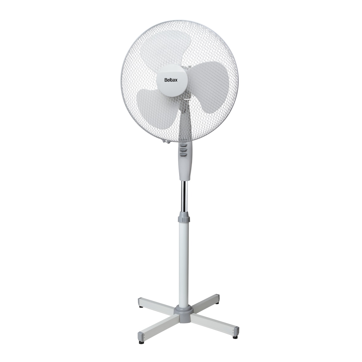 Ventilador de pie Beltax BSF-4022; Potencia: 50W; 3 velocidades; Diámetro: 40cm; Función de oscilación; Inclinación y altura ajustables