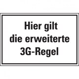 thumbnail of Aufkleber, Hinweisschild Hier gilt die erweiterte 3G-Regel, Folie, selbstklebend, 300x200mm