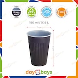 thumbnail of DayBays 200 Stk. Thermobecher Einweg 180ml Ø70mm braun-weiß Automatenbecher aus PS Automatengängig