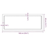 thumbnail of vidaXL Wandregal 100x40x(2-4) cm Massivholz Eiche Unbehandelt