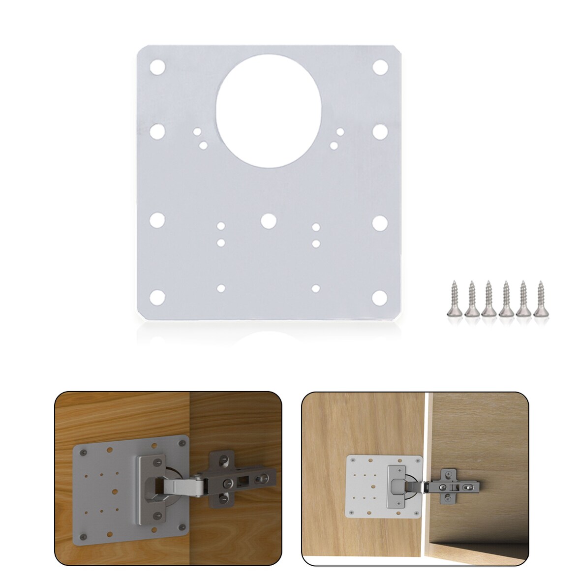 Edelstahl Scharnierbefestigungsplatte Reparaturblech Schrank Reparaturplatte