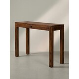 thumbnail of Schreibtisch Kompakt | 118x40x76cm | Sheesham Massivholz Dunkelbraun | Platzsparend mit Schublade | Handgefertigt & Modern | Büro | Kadima Design