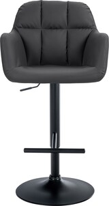 thumbnail of Barhocker TUBEL - Kunstleder Schwarz 57x59x97 cm Schwarz | Barstuhl Höhenverstellbar Mit Lehne Drehbar Tresenhocker Tresenstuhl Kneipenhocker