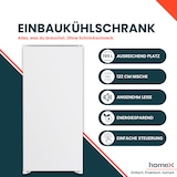 thumbnail of homeX CB1991E Einbaukühlschrank ohne Gefrierfach, 122cm Nische - 199 Liter, Schlepptürtechnik, LED-Beleuchtung, 39 dB