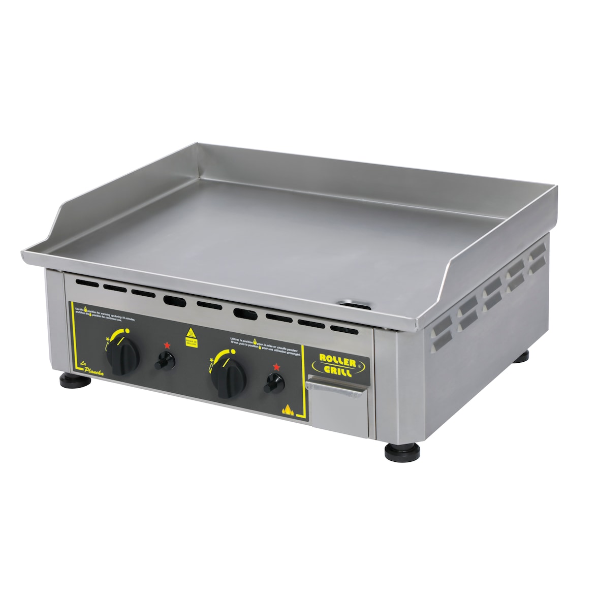 Roller Grill plancha professionnelle inox gaz, 2 feux, PSI 600 G
