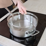 thumbnail of Menastyl - Sauteuse professionnel 28cm en acier inoxydable avec couvercle en verre