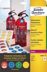 thumbnail of Prüfplaketten Druchmesser 20mm VE=10 Bogen/480 Etiketten weiß