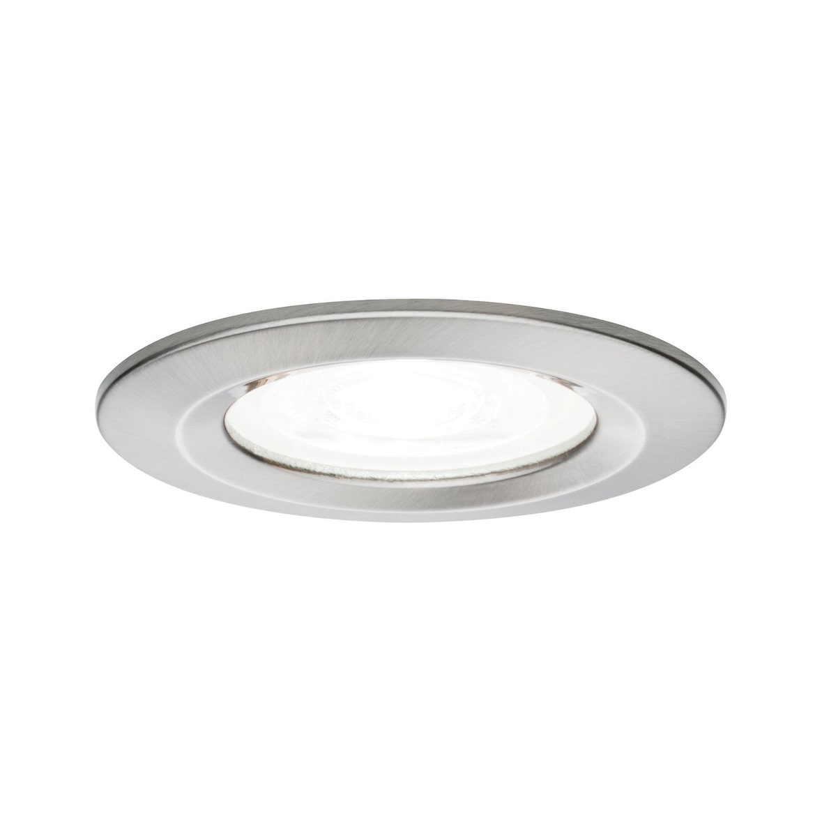 Paulmann LED Einbauleuchte Nova  starr IP44 rund 78mm  GU10 6,5W 470lm 230V  4000K Eisen gebürstet 92977