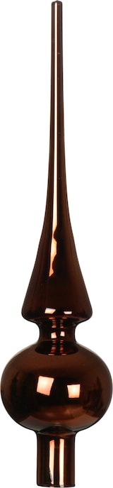 thumbnail of Christbaumspitze Glas 26cm Weihnachtsbaumspitze uni Espressobraun glänzend