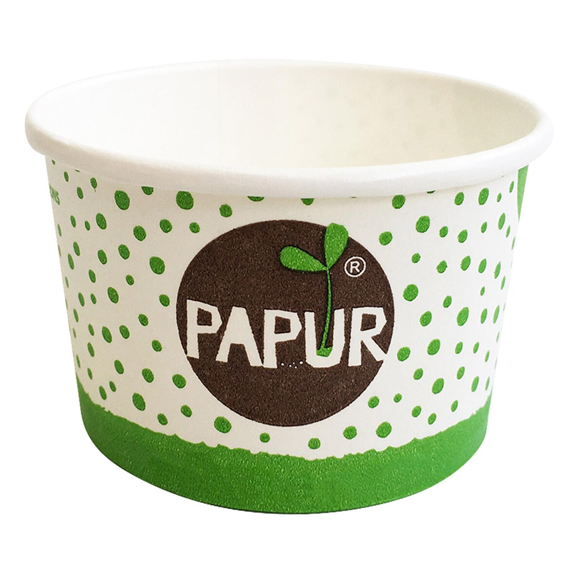 200x Bio Eisbecher Pappbecher PAPUR 100% ohne Kunststoff 100ml O70 Höhe 45mm