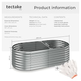 thumbnail of tectake Letto rialzato Flormma, 942l, zincato, 200x100x60cm 200 x 60 x 100 cm Argento