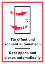 thumbnail of Schild Tür automatisch Door automatic hochkant A3 Rückseite selbstklebend
