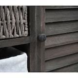 thumbnail of Waschbeckenunterschrank HWC-H20, Badezimmer Waschtisch, Massiv-Holz Korb-Schublade 60x65x31cm ~ shabby grau-braun