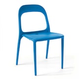 thumbnail of Set van 4 blauwe plastic stoelen