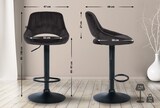 thumbnail of 2er Set Barhocker SEGAD - Samt Schwarz 47x48x85 cm Schwarz | Barstuhl Mit Lehne Tresenhocker Tresenstuhl Kneipenhocker Kneipenstuhl