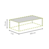 thumbnail of Schutzhülle für Tische bis zu 300 cm, Grau, rechteckig, 305 cm x 110 cm x 75 cm