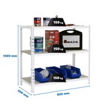 thumbnail of PROREGAL Schwerlastregal SMALL MULI | HxBxT 100x80x50cm | 3 Fachböden | Fachlast 150kg | Weiß | Lagerregal Kellerregal Werkstattregal Fachbodenregal