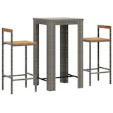 thumbnail of vidaXL 3-tlg. Gartenbar-Set Grau Poly Rattan & Massivholz Akazie