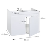 thumbnail of Waschbeckenunterschrank HWC-L86, Badezimmer Waschtisch Unterschrank, FSC® Melamin 2 Türen 48x59x46cm ~ weiß
