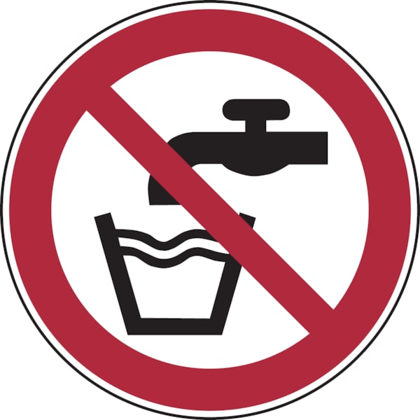 Verbotsschild, Kein Trinkwasser P005 - ASR A1.3 (DIN EN ISO 7010) - 200x0.45 mm Aluminium geprägt