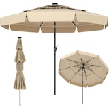 thumbnail of Guarda-sol COSTWAY com iluminação LED, guarda-sol de jardim de 3 camadas com manivela e sanefa, dobrável em 35° em ambos os lados