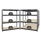 thumbnail of PROREGAL Mega Deal 4x Profi Schwerlastregal Rhino | HxBxT 180x160x60cm | 4 Spanplatten-Ebenen 16mm | Fachlast 500kg | Schwarz