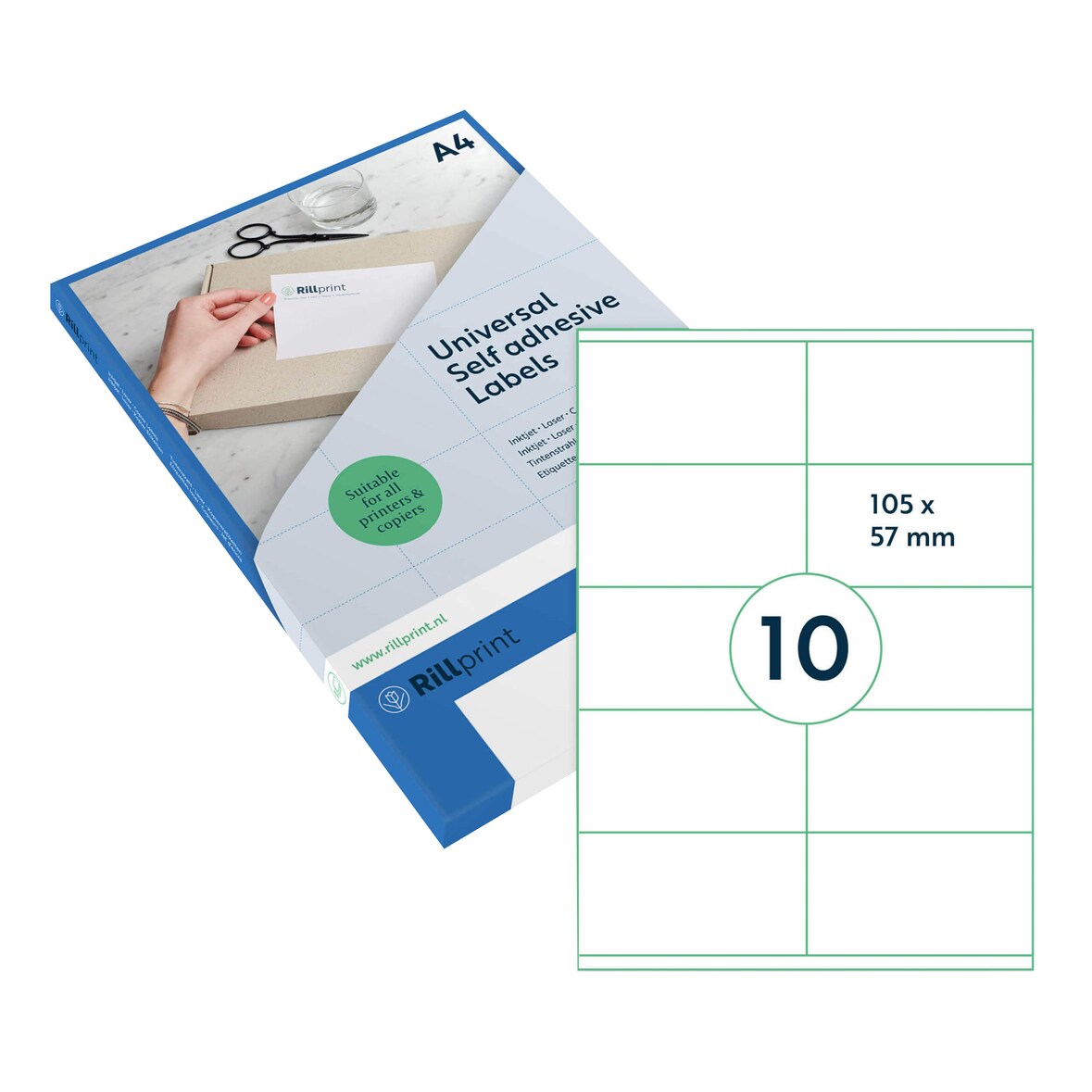 Universele A4 etiketten 25 vel 105x57 mm TRANSPARANT, voordeelpak: 3x 25 vel