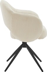 thumbnail of Möbilia Armlehnstuhl | mit 360° Drehfunktion | Cord-Optik | Gestell Metall | B 58 x T 60 x H 84 cm | beige – schwarz | 15020018 | Serie STUHL