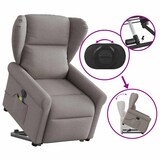 thumbnail of vidaXL Elektrischer Massagesessel mit Aufstehhilfe Taupe Stoff
