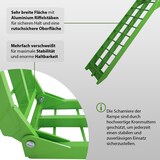 thumbnail of TRUTZHOLM 2 x Auffahrrampe klappbar 180 cm Traglast 680 kg Alu grün geriffelte Einzelstäbe Verladerampe