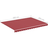 thumbnail of DELUKE® Markisenbespannung Markisenstoff Wasserabweisend Reißfest Rot, für 400x300cm Rahmen Markise mit Volant Markisen Ersatzstoff Markisentuch