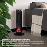 thumbnail of Elektrische Kachel met Sfeerhaard en Thermostaat 18-45 °C – Keramische Ventilatorkachel – Verwarming met Swingfunctie – Timer – Zwart - BREND BR-2222