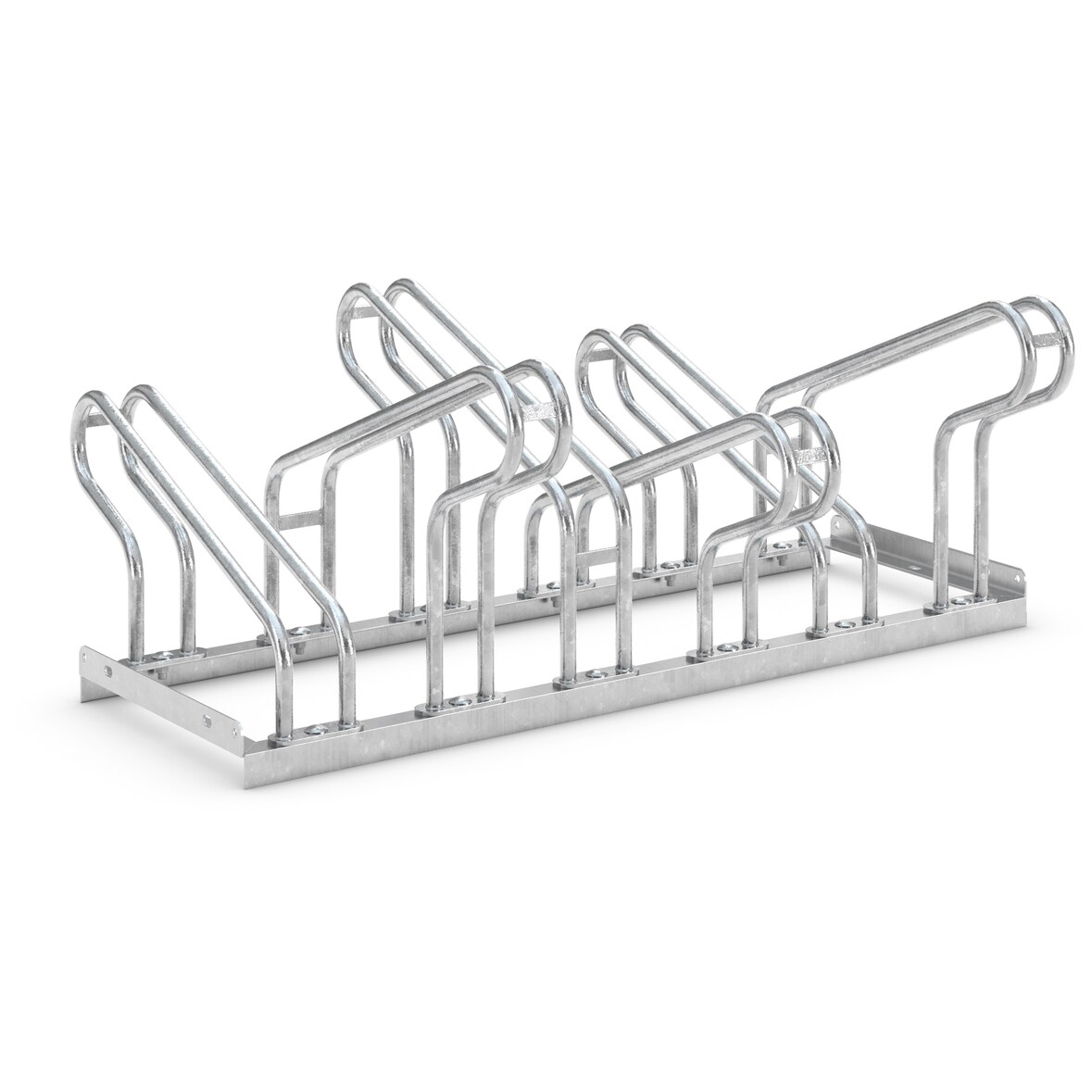 Bügelparker 2156 beidseitig | Fahrradständer für 6 Fahrräder | Abwechselnde Hoch-/Tiefeinstellung | Fahrradparker Bodenparker Mehrfachständer