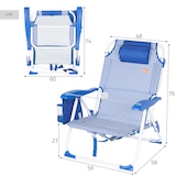 thumbnail of Aktive Silla playa multiposición 48x58x76 cm rayas azules con bolsillos