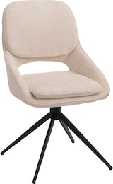 thumbnail of 2er-Set Esszimmerstuhl HWC-N73, Küchenstuhl, drehbar Auto-Return, Stoff/Textil Chenille (490g/m²) Öko-Tex ~ creme-beige