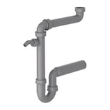 thumbnail of ECO SAVE Raumspar Siphon Küchenspüle, Abfluss für Spüle Küche aus recyceltem Kunststoff, mit Anschluss f. Geschirrspüler