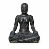 thumbnail of Figura yoga Loto decorativa jardín hormigón negro 80 cm escultura exterior zen terraza patio 70 kg