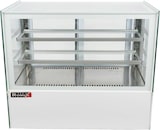 thumbnail of Romux® Kühlvitrine für Konditorei Quadratisch Tischgerät 2 Böden Weiß 470 Liter Umluftkühlung | Kühlvitrine Gerade Glasscheiben